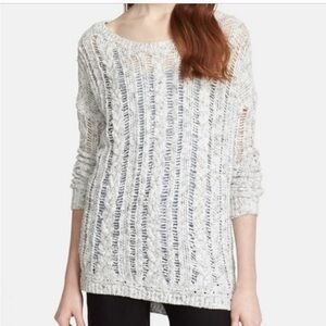 VINCE. Heather Grey Cable Knit Sweater